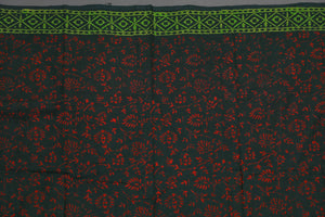 Bottle Green Zikzak Print Cotton Salwar Suit Set Material