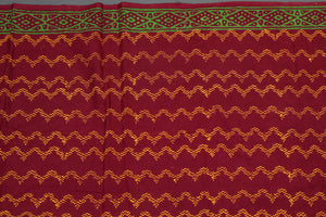 Burgundy Block Butti Print Cotton Unstitched Salwar Suit Set