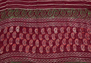Burgundy Pasely Print Cotton Suit Set Material