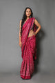 Burgundy Polka Dot Print Mul Cotton Saree with Blouse