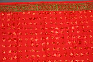 Red Napthol Mughal Butta Print Salwar Suit Set Material
