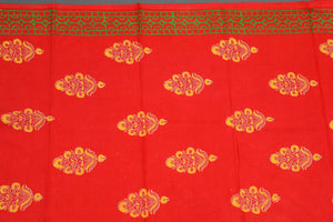 Red Napthol Mughal Butta Print Salwar Suit Set Material