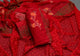 Red Napthol Block Butta Print Cotton Salwar Suit Set Material
