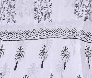 Black Pam Tree Block Butta Salwar Suit Material