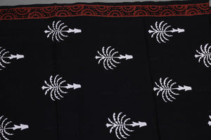 Black Pam Tree Block Butta Salwar Suit Material