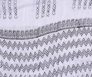 Black Zikzak Print Cotton Suit Material