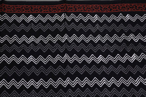 Black Zikzak Print Cotton Suit Material
