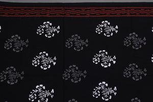 Black & White Discharge Block Print Cotton Suit Material