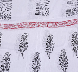 Black Mughal Block Butta Print Cotton Suit Material
