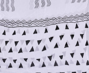 Black Triangle Block Print Unstitched Suit Set