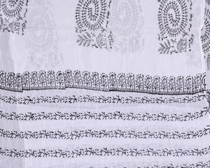 Black Warly Print Cotton Salwar Suit Material