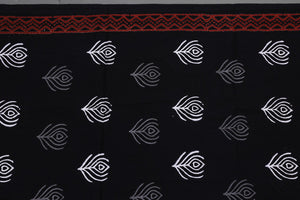 Black Block Butta Print Cotton Unstitched Suit Set