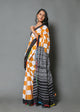 Mustard Box Block Print Mul Cotton Saree with Blouse
