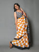 Mustard Box Block Print Mul Cotton Saree with Blouse