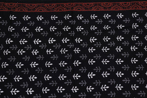 Black Discharge Butti Print Cotton Suit Material
