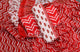 White & Red Block Butti Print Cotton Suit Set Material