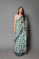 Green Overall Block Print Mul Cotton Saree with Blouse