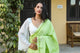 Mint Green Applique Work Cotton with Unstitched Blouse