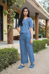 Indigo Box Print Twin Set
