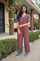 Red Discharge Print Twin Set