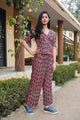 Red Discharge Print Twin Set