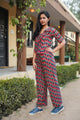 Red Discharge Print Twin Set
