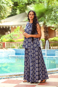 Blue Ajrakh Print Twin Set