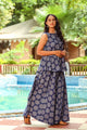 Blue Ajrakh Print Twin Set