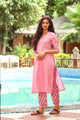 Pink  Printax Solid Kurta