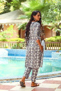 Grey Matka Print Twin Set