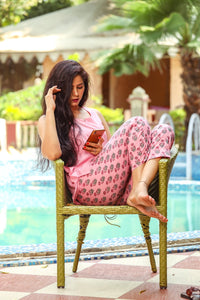 Baby Pink Up- down Kurta Set
