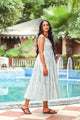 Turquoise Geometric Block Print Tyre Dress