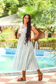 Turquoise Geometric Block Print Tyre Dress