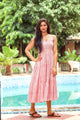 Pink Geometric Block Print Tyre Dress
