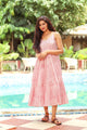 Pink Geometric Block Print Tyre Dress