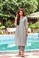 Grey Printax Solid Kurta