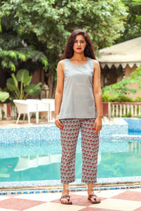 Grey Up-down Kurta Set