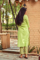 Pista Green Printax Solid Kurta