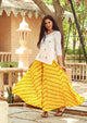 Yellow Bandhaj Palazzo Top Twin Set