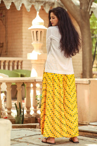 Yellow Bandhaj Palazzo Top Twin Set
