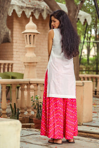 White Embroidey Kurta Palazzo Set