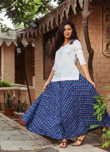 Blue Bandhani Palazzo Top Twin Set