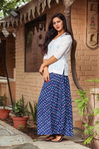 Blue Bandhani Palazzo Top Twin Set