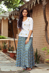 Grey Bandhaj Palazzo Top Twin Set