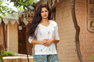 Grey Bandhaj Palazzo Top Twin Set