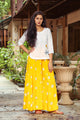 Yellow Large Bandhaj Palazzo Top Twin Set