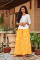 Yellow Large Bandhaj Palazzo Top Twin Set