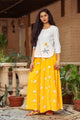 Yellow Large Bandhaj Palazzo Top Twin Set