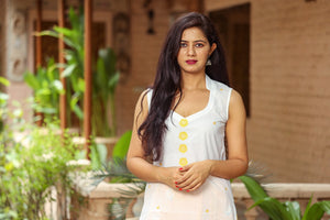 White Embroidery Kurta Palazzo Set