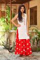 White Embroidery Kurta Palazzo Set